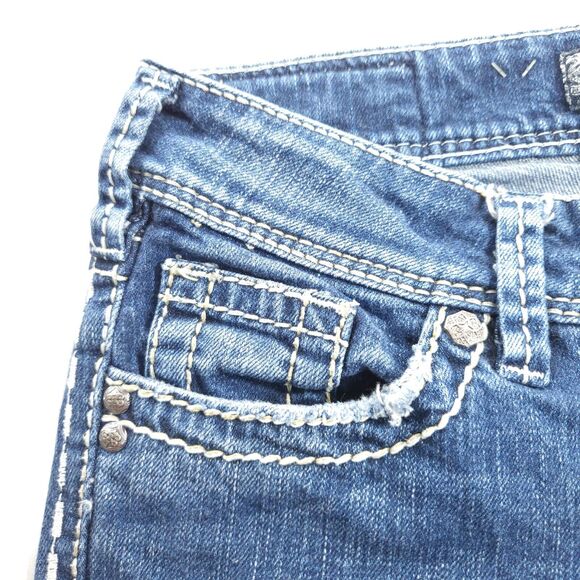 Silver Suki Straight Casual Medium Wash Button Zip Jeans Womens Size 25x30 Blue - Picture 5 of 9